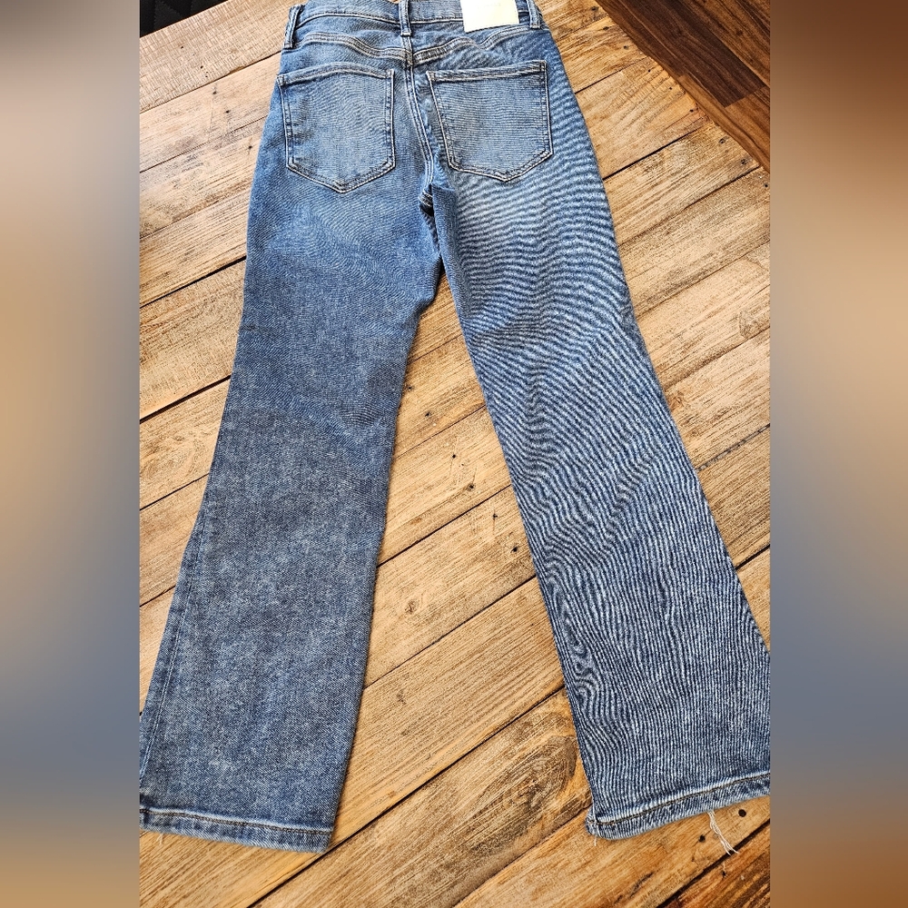 Express Women's Flare Jeans in Light Blue Denim